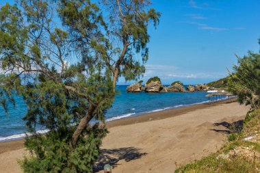 Zakynthos, İyon Adası, Yunanistan 'ın inanılmaz kıyı şeridi