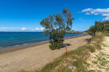 Zakynthos, İyon Adası, Yunanistan 'ın inanılmaz kıyı şeridi