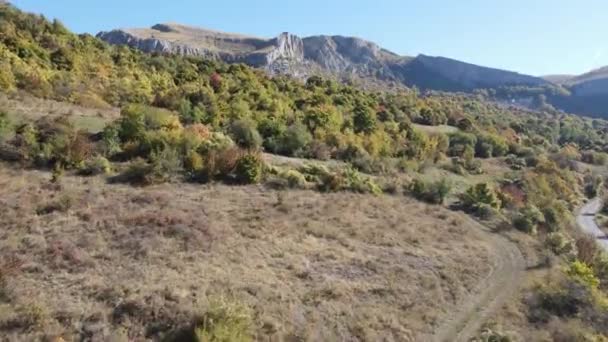 ブルガリア バルカン山脈 ストーロ岩層近くのポノア山の素晴らしい空中ビュー — ストック動画