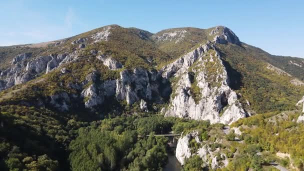 Вид Повітря Ущелину Річки Іскар Поблизу Міста Лютіброд Враца Балканські — стокове відео