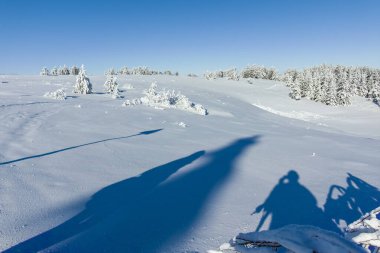 Bulgaristan 'ın Sofya Şehir Bölgesi, Vitosha Dağı' nın İnanılmaz Kış manzarası