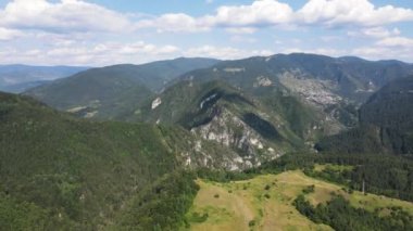 Aerial summer view of Rhodope Mountains near Borino, Smolyan Region, Bulgaria
