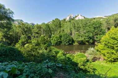 Bulgaristan 'ın Stara Planina Dağı' ndaki Iskar Nehri Boğazı 'nın inanılmaz manzarası