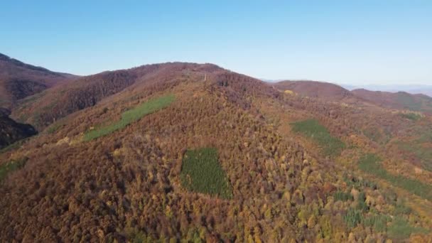 保加利亚索菲亚地区Vitinya Pass巴尔干山脉的空中景观 — 图库视频影像