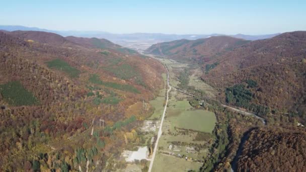 Luftaufnahme Des Balkangebirges Vitinya Pass Sofia Region Bulgarien — Stockvideo