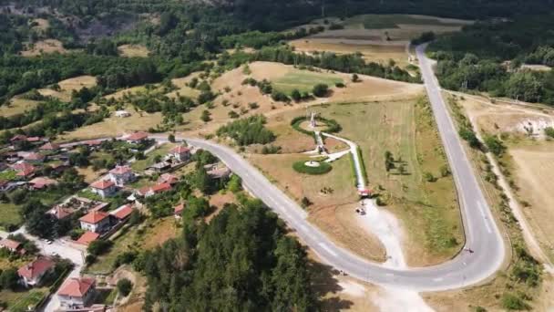 Aerial View Historical Town Klisura Plovdiv Region Bulgaria — Stock Video