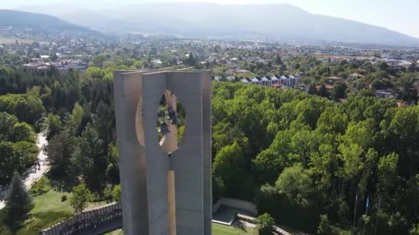 Sofia Bulharsko Září 2021 Letecký Pohled Památník Vlajek Míru Zname — Stock video