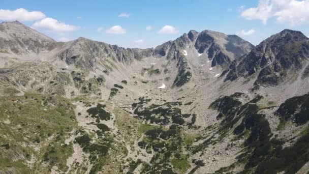 Vista Aérea Incrível Montanha Pirin Perto Picos Yalovarnika Bulgária — Vídeo de Stock