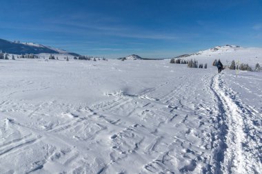 Bulgaristan 'ın Sofya Şehir Bölgesi, Vitosha Dağı' nın İnanılmaz Kış manzarası