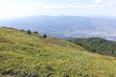 Bulgaristan 'ın Blagoevgrad bölgesindeki Belasitsa Dağı' nın şaşırtıcı yaz manzarası