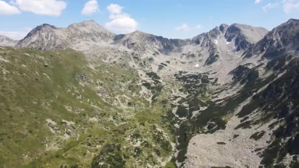 Increíble Vista Aérea Montaña Pirin Cerca Los Picos Kamenitsa Yalovarnika — Vídeo de stock