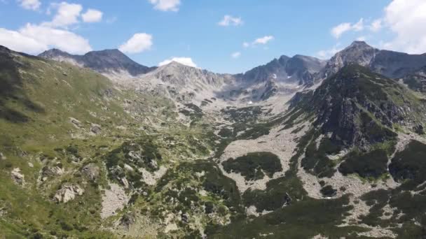 Prachtig Uitzicht Vanuit Lucht Pirin Mountain Bij Kamenitsa Yalovarnika Pieken — Stockvideo
