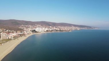 Amazing Aerial view town of Sunny Beach, Burgas Region, Bulgaria 