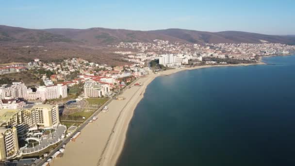 Amazing Aerial View Town Sunny Beach Burgas Region Bulgaria — Wideo stockowe