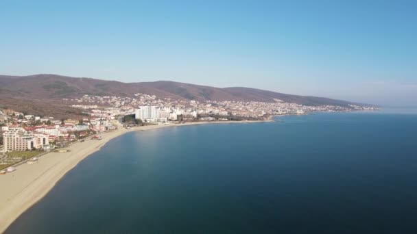 Amazing Aerial View Town Sunny Beach Burgas Region Bulgaria — Stockvideo