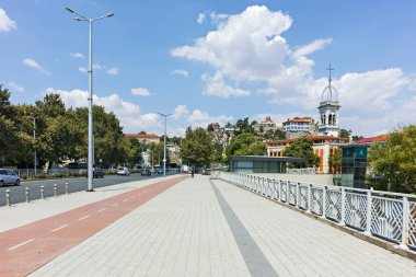 PLOVDIV, BULGARIA - AUGUST 2, 2022: Typical Street and houses at the center of city of Plovdiv, Bulgaria