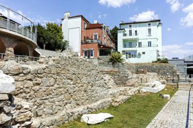 PLOVDIV, BULGARIA - AUGUST 2, 2022: Typical Street and houses at the center of city of Plovdiv, Bulgaria