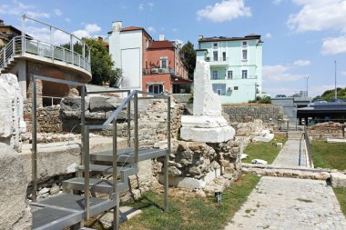 PLOVDIV, BULGARIA - AUGUST 2, 2022: Typical Street and houses at the center of city of Plovdiv, Bulgaria