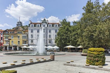 PLOVDIV, BULGARIA - AUGUST 2, 2022: Typical Street and houses at the center of city of Plovdiv, Bulgaria