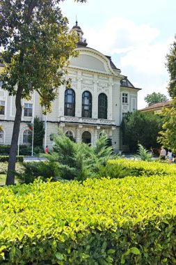 PLOVDIV, BULGARIA - AUGUST 2, 2022: Typical Street and houses at the center of city of Plovdiv, Bulgaria