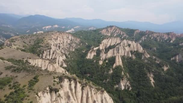 Flygfoto Över Melnik Sand Pyramider Blagoevgrad Region Bulgarien — Stockvideo