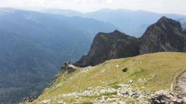 Aerial summer view of Rila Mountain around Lovnitsa peak, Bulgaria
