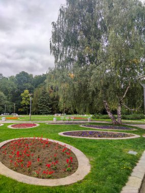 Bulgaristan 'ın Sofya kentindeki South Park' ın şaşırtıcı sonbahar manzarası