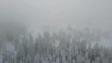 Amazing Aerial winter view of Rila mountain near Belmeken Dam, Bulgaria