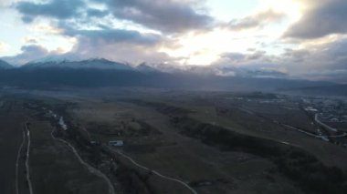 Amazing Aerial Sunset view of Pirin Mountain, Bulgaria