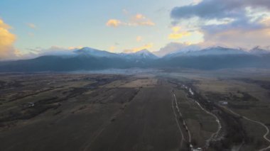 Amazing Aerial Sunset view of Pirin Mountain, Bulgaria