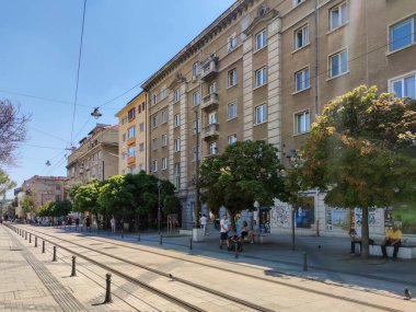 SOFIA, BULGARIA - JULY 11, 2021: Amazing Panoramic view of center of city of Sofia, Bulgaria