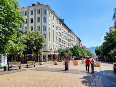 SOFIA, BULGARIA - JULY 11, 2021: Amazing Panoramic view of center of city of Sofia, Bulgaria