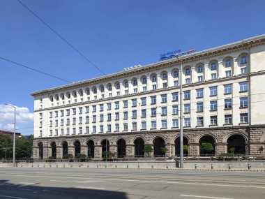 SOFIA, BULGARIA - JULY 11, 2021: Amazing Panoramic view of center of city of Sofia, Bulgaria