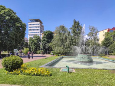 SOFIA, BULGARIA - JULY 11, 2021: Amazing Panoramic view of center of city of Sofia, Bulgaria