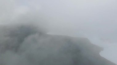 Amazing Aerial winter view of Rila mountain near Belmeken Dam, Bulgaria