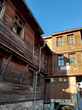SOZOPOL, BULGARIA - SEPTEMBER 1, 2020: Typical street and houses at old town of Sozopol, Burgas Region, Bulgaria