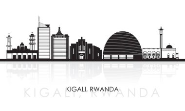 Silhouette Skyline panorama of city of Kigali, Rwanda - vector illustration