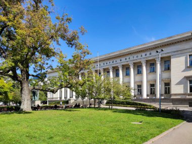 SOFIA, BULGARIA - OCTOBER 3, 2020: Amazing Panoramic view of center of city of Sofia, Bulgaria