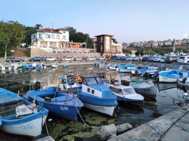SOZOPOL, BULGARIA - SEPTEMBER 1, 2020: Typical street and houses at old town of Sozopol, Burgas Region, Bulgaria