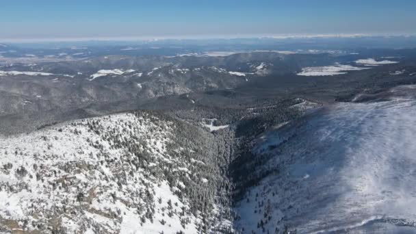 Bulgaristan Malyovitsa Zirvesi Yakınlarındaki Rila Dağı Nın Şaşırtıcı Kış Manzarası — Stok video