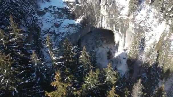 Vista Aérea Invierno Arcos Naturales Conocidos Como Puentes Maravillosos Las — Vídeos de Stock