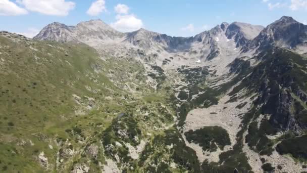 Amazing Aerial View Pirin Mountain Yalovarnika Peak Bulgaria — Αρχείο Βίντεο