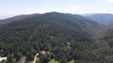 Bulgaristan 'ın Filibe Bölgesi' ndeki Rodos Dağı 'ndaki Hizha Zdravets bölgesinin havadan yaz manzarası