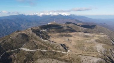 Amazing Aerial winter view of Pirin Mountain near Orelyak peak, Bulgaria
