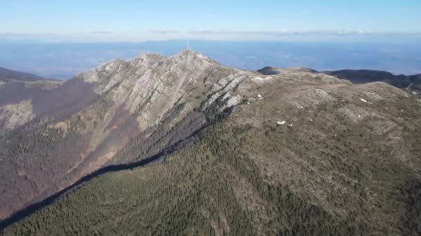 Amazing Aerial Winter View Pirin Mountain Orelyak Peak Bulgaria — Vídeo de Stock