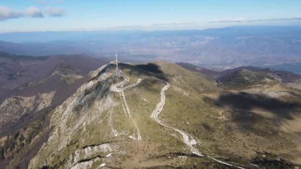 Amazing Aerial Winter View Pirin Mountain Orelyak Peak Bulgaria — 图库视频影像