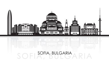 Silhouette Skyline panorama of city of Sofia, Bulgaria - vector illustration