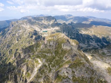 Aerial summer view of Rila Mountain around Lovnitsa peak, Bulgaria
