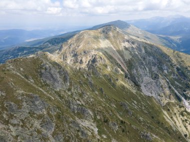 Aerial summer view of Rila Mountain around Lovnitsa peak, Bulgaria