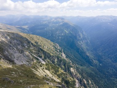 Aerial summer view of Rila Mountain around Lovnitsa peak, Bulgaria